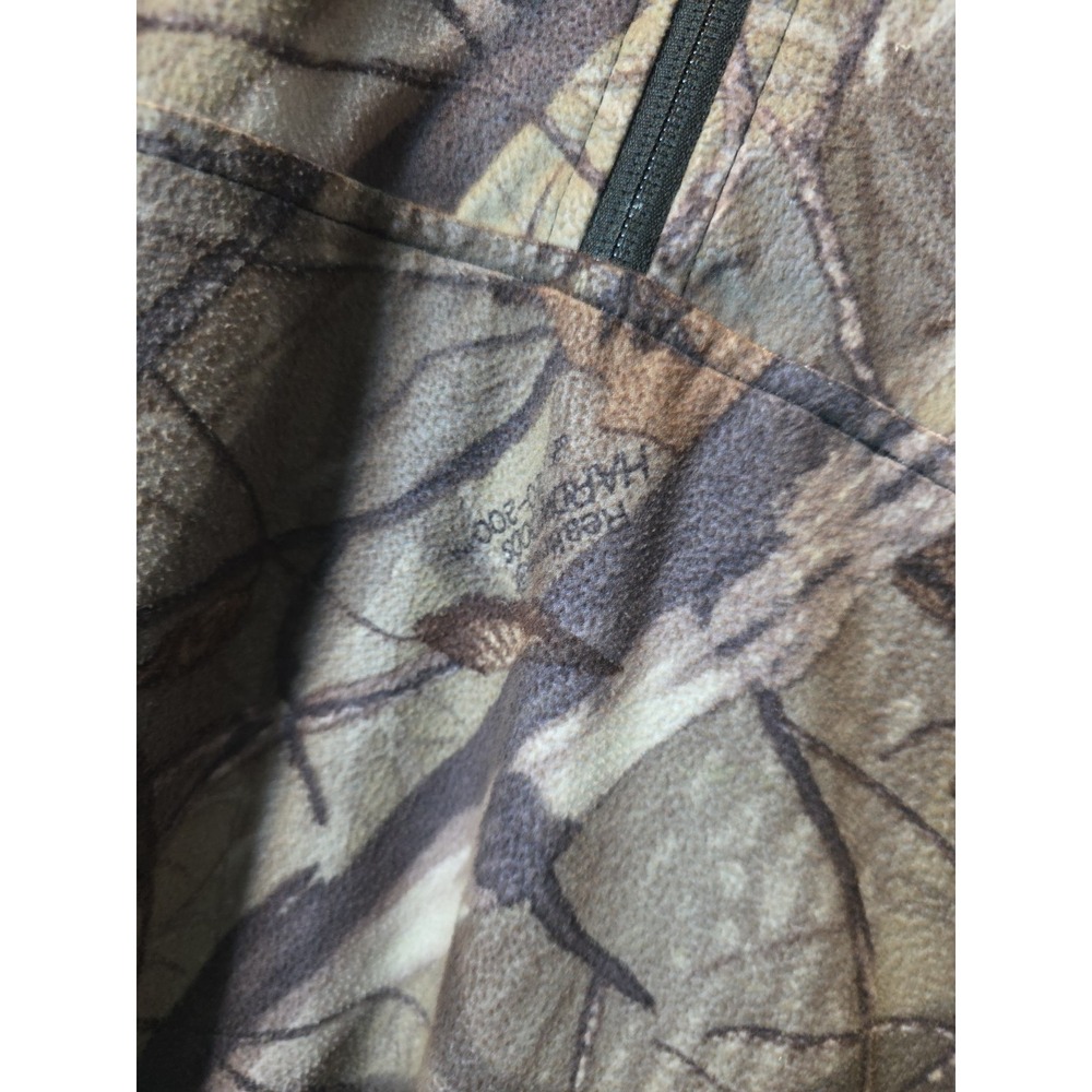 Realtree Hardwoods 20-200 Reversible Camo Fleece Quarter Zip Jacket Mens XL - Picture 2 of 8